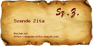 Szende Zita névjegykártya