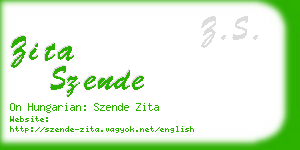 zita szende business card